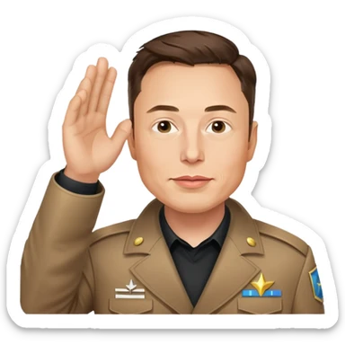 Elon musk saluting sticker
