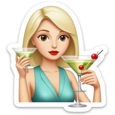 Woman drinking a Giant martini  sticker