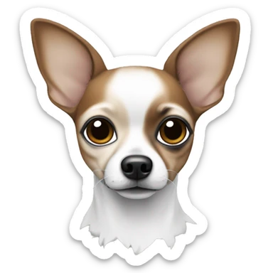 Create a Chihuahua in white,grey and Brown and some Black Frackes  sticker