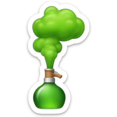 Emoji fumando humo verde sticker