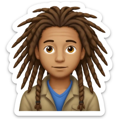 brown boy with mid-legnth dreadlocks sticker