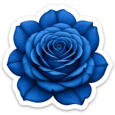 rose shape flower, no stem, now make it a vibrant and bold and darker shade of blue sticker