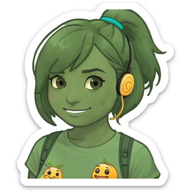 Créame un emoji de mujer con pelo cobrizo y bonita  sticker