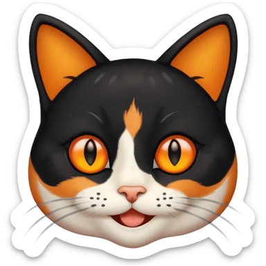 an emoji like apple’s “black cat” emoji but make it calico sticker