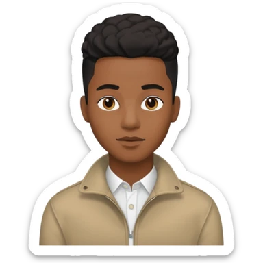 black young adult male using their financial income on lifestyle and aesthetics  sticker