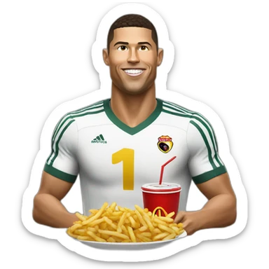 Ronaldo eating fast food sticker