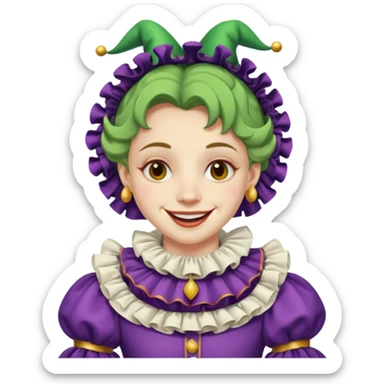 a cuffed wrangled jester sticker