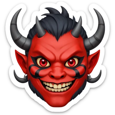 oni smiling and showing a GG sign sticker