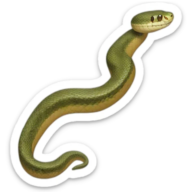 a small snake stretched out downwards sticker