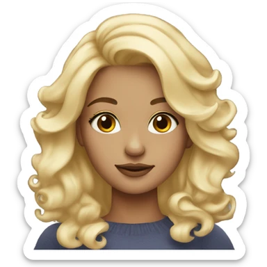 Blonde girl with nice hair and lovely makeup sticker