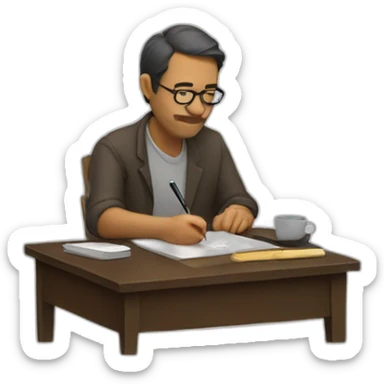 writer writing sticker