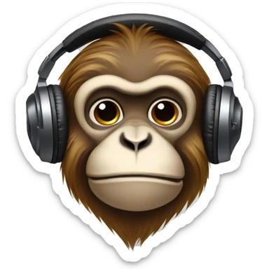 Monkey with headphones sticker