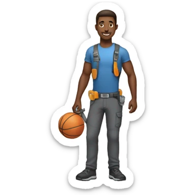 hardworking active man sticker