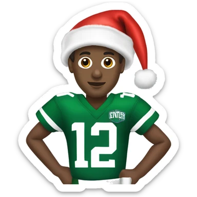 Geno smith in uniform and santa hat  as elf on the shelf  sticker