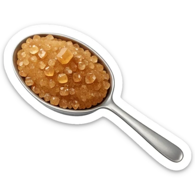 fine brown sugar on a spoon sticker