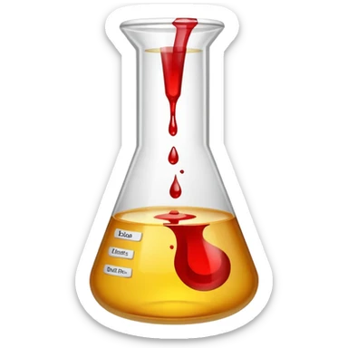 urina com sangue em um copinho de laboratorio sticker