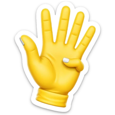 Make me an emoji of a hand with 2 fingers ni a zipped all yellow sticker