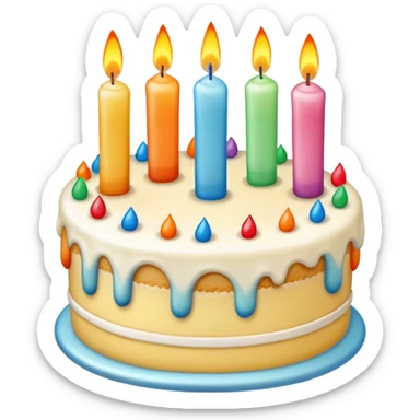 Birthday cake and candel sticker
