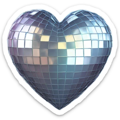 Disco ball heart  sticker