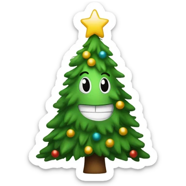 Christmas tree smiling sticker