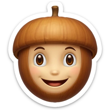 acorn with face sticker