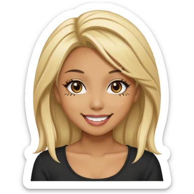 Blonde black gyaru girl sticker