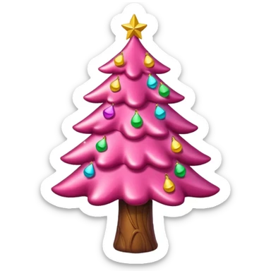 Crea un arbol de navidad en color rosa que parezca de caramelo Agrega luces navideñas sticker