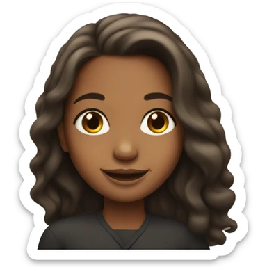 smiling girl with long hair mixed with Oprah  sticker