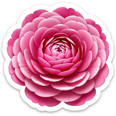 beautiful ranunculus flower with layered petals sticker