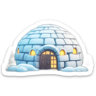 igloo celebration with disco lights white background sticker