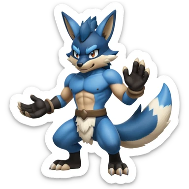 Lucario-Lombax-hybrid (Full body) sticker