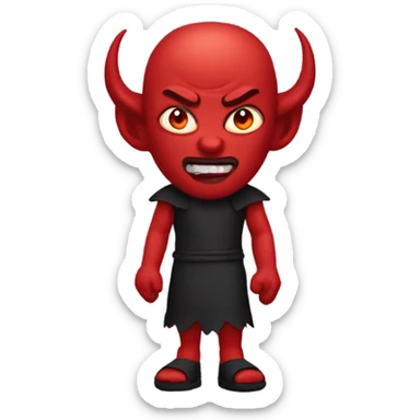 Red horned Satan Ken doll  sticker