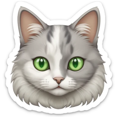 Gatita gris y blanca  sticker