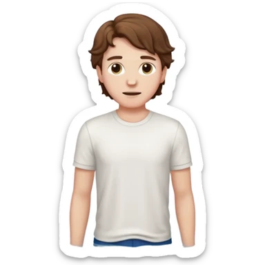 young man with wavy hair, plain clothing, standing in water (John the Baptist), emoji style sticker