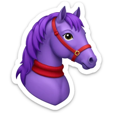 Purple horse wearing red sweater

 sticker
