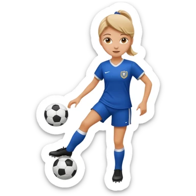 chica blanca jugando futbol sticker