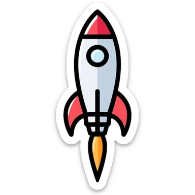 rocket ship sticker