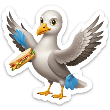 seagull as thief sticker