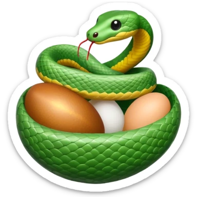 Cute Snake wrapped around an egg sticker