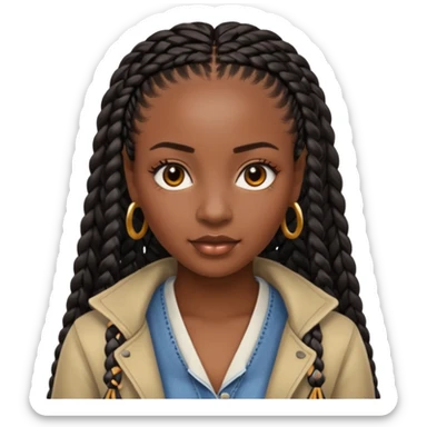 Quero uma mulher negra de tranças box braids sticker
