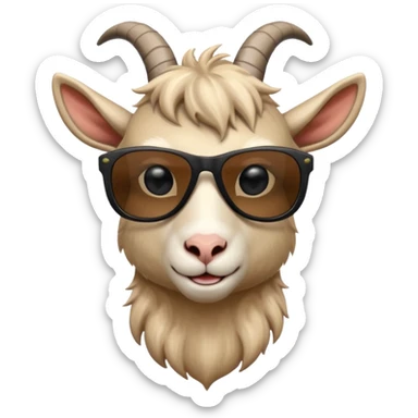Goat with black sunglasses  sticker