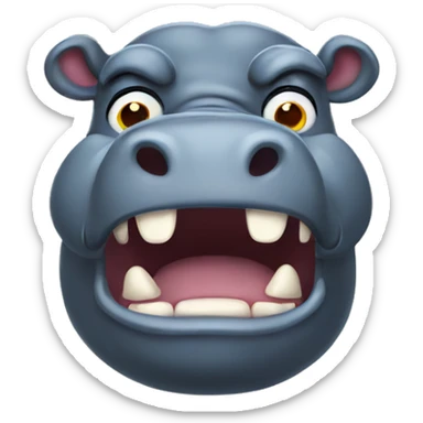 Angry hippo sticker