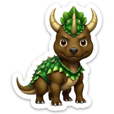 Black pibull dressed as a triceratops  sticker