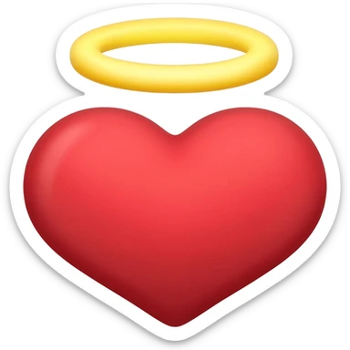 Heart with halo on top sticker