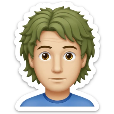 un professeur  homme métisse au cheveux mi long bouclés avec des yeux bleus d'arts plastiques  sticker