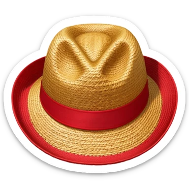 just a straw hat with red detailing sticker