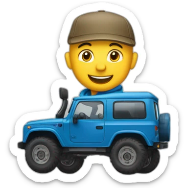 Un 4x4 montant sur un caillou sticker