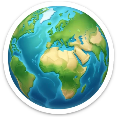 earth planet with continents and oceans sticker