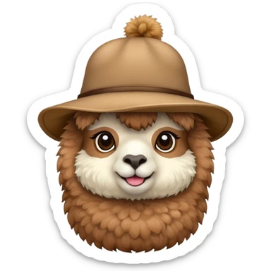Alpaca in the hat  sticker