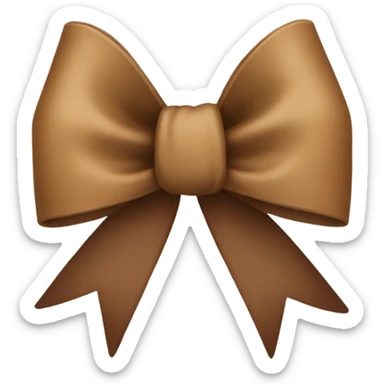a bow with tan and brown sticker
